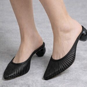 Cult Gaia Black Mules Sleek Minimalist Design